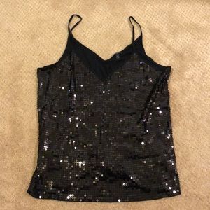 Black sequin tank top